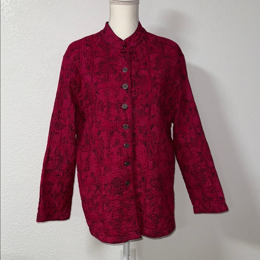 Red Button-Up Jacket size L